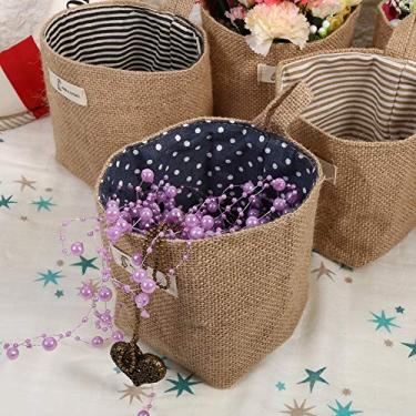 Imagem de Naroote Saco de Roupas Penduradas Em Linho de Algodão Organizador de Armazenamento Dobrável Durável para Dormitório de Quarto, Superfície de Linho Natural, Corda Suspensa, Cesta de Gadgets para Casa