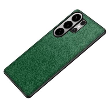 Imagem de LTLMYDAM Capa de negócios para Samsung Galaxy S26 Ultra/S26 Plus/S26, capa protetora de lente de couro de flor integral macia à prova de choque fina, verde, S26 Ultra