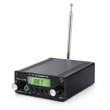 Imagem de Alomejor Transmissor Estéreo FM, Transmissor de Transmissão de 0,5W Com Síntese de PLL 76-108MHz, de Liga de Alumínio DC12V para Eventos Ao Ar Livre para Igrejas