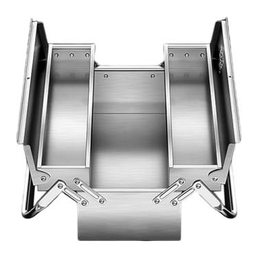 Imagem de Bothyi Caixa de ferramentas dobrável em aço inoxidável com estrutura cantilever, organizador para garagem, oficina, uso doméstico, porta-malas de, Dupla Camada