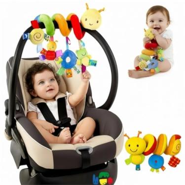 Imagem de Lagarta De Pelúcia Brinquedo Infantil Bebê Espiral Móbile Sino Carrinho Bebê Berço Carro