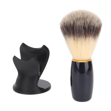Imagem de Ainoli Pincel de barbear e suporte de resina curvada com cabo de cabelo sintético masculino kit de escova de barbear
