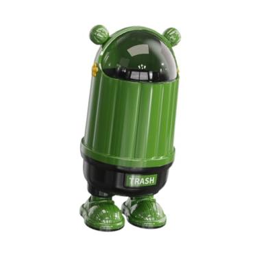 Imagem de Fenteer Lixeira portátil doméstica charmosa com tampa deslizante, ideal para escritório, sala de jantar e banheiro.