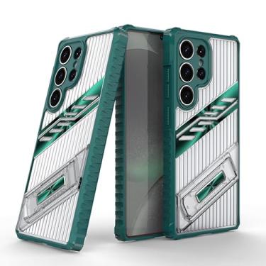 Imagem de LTLMYDAM Capa vazada para Samsung Galaxy S26 Ultra/S26 Plus/S26, capa fosca transparente com suporte mini capa de proteção de lente fina de dissipação de calor, verde, S26 Ultra