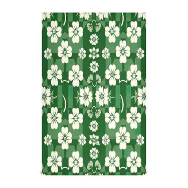 Imagem de Wassud Toalhas de cozinha de trevo padrão quadriculado panos de prato de cozinha 1 pacote panos de prato macios com laço para pendurar toalha de mão super absorvente de secagem rápida toalhas de chá