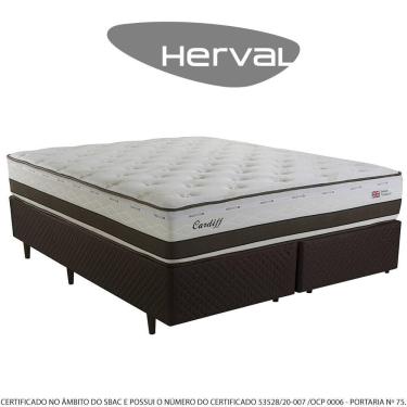 Imagem de Cama Box King, Molas Maxspring Herval Cardiff, 69x193x203 cm