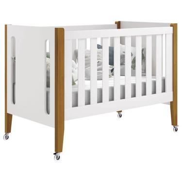 Imagem de Berço Americano Tom 3 em 1 Branco Acetinado Amadeirado - Reller