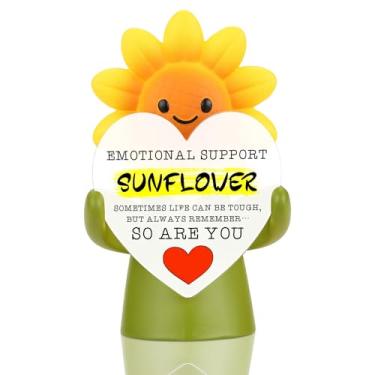 Imagem de CINRLLA Estatueta de incentivo de girassol para colega de trabalho amigo professor, presente de decoração de mesa positivo para dias difíceis, estátua de mesa de escritório motivacional, CRE836