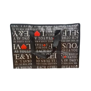 Imagem de Bolsa Mala Sacola Feira Viagem Armazenamento Multiuso Dobrável Em Lona Impermeável Com Ziper