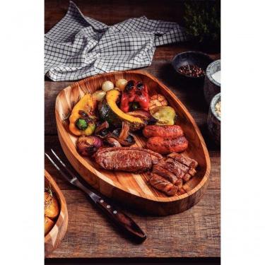 Imagem de Gamela Para Churrasco Tramontina Em Madeira Teca 44x33cm