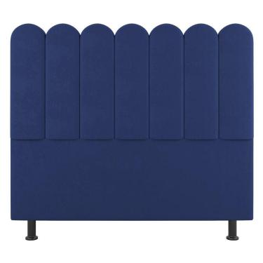 Imagem de Cabeceira Cama Box Casal Queen Size Lana 160cm Suede Azul - Abmaza