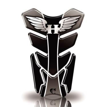 Imagem de Protetor De Tanque Adesivo Moto Cb Twister Cg Honda Asa Preto Preto