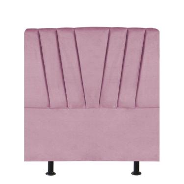 Imagem de Cabeceira Estofada Bélgica 90cm Solteiro Para Cama Colchão Box Quarto Suede Rosa Bebê - Aurora Line