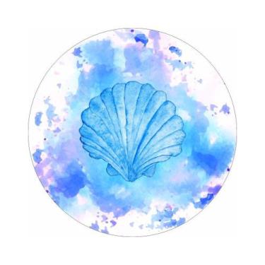 Imagem de Painel de Lona Redondo Fundo Do Mar Concha Aquarela - Fabrika de Festa