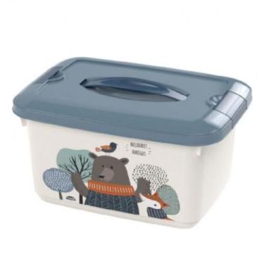 Imagem de Caixa Organizadora Infantil Decorada 5,2 litros Plasutil, Bichos Azul