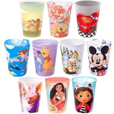 Imagem de Kit 10 Copo Bita Buzz Carros Pato Donald Moana e Gabby para Base de Ov