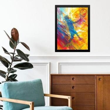 Imagem de Quadro Decorativo Abstrato Jogador De Tênis 45X34Cm - Vidro - Quadros 