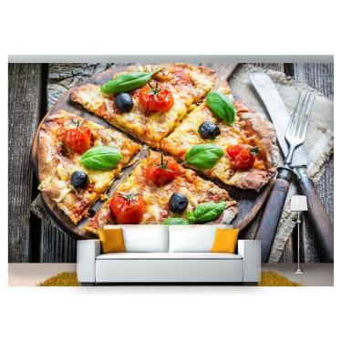 Imagem de Papel De Parede Rodízio Pizza Gourmet 3D Al139