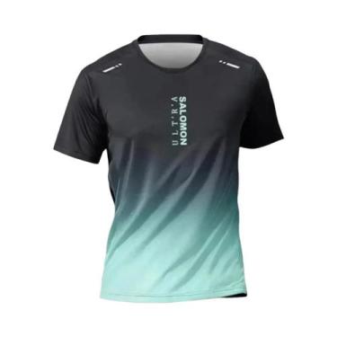 Imagem de Camiseta Masculina De Verão Com Estampa Gradiente, Respirável, Gola Re