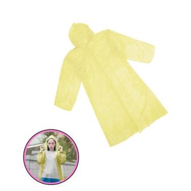 Imagem de Capa De Chuva Plástica Com Botão E Capuz Tam Único Infantil - Wellmix