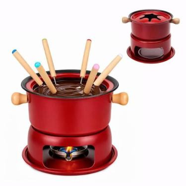 Imagem de Conjunto Fondue em Inox 1,7L 11 Peças  Kit Completo para Queijo e Choc