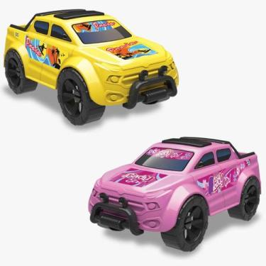 Imagem de Kit Carrinho Pick Up Force Lady Rosa + Praia Camionete Carro Roda Livr