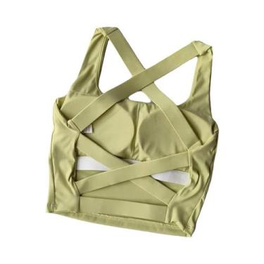 Imagem de Sutiã Esportivo Feminino Respirável Com Efeito Push-up Para Ioga, Fitn