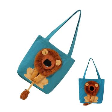 Imagem de Bolsa Transporte Gato Cachorro Pet Animal Estampa Leao Estimacao Bag de Ombro Passeio Diversao Viagem Caminhada