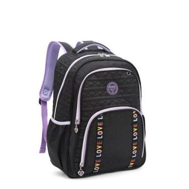 Imagem de Mochila Juvenil Feminina Love Matelassê Kika KK24M07 Cor:Roxo, Roxo