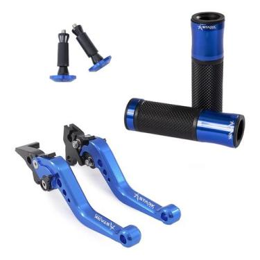 Imagem de Kit Manete Manopla Peso Cb300r Cbx200 Strada Cbx250 - Stark Race, Azul