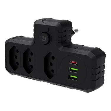 Imagem de Extensão 3 Tomadas 2 Usb 1pd Power Sem Fio Cor Preto - Congratulations