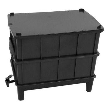 Imagem de Kit Composteira Minhocario Com Torneira E Pé 39,5 Litros - Higipack