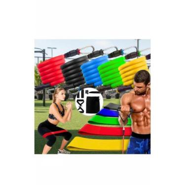 Imagem de Kit 16 Peças Elásticos Treino Em Casa Completo - Congratulations Store