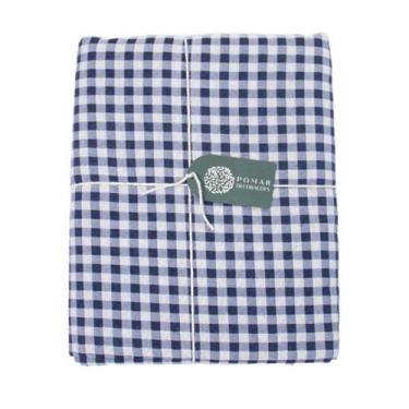 Imagem de Toalha de Mesa Retangular Xadrez Azul Tecido Nobre Dupla Face - 6-8 Lu