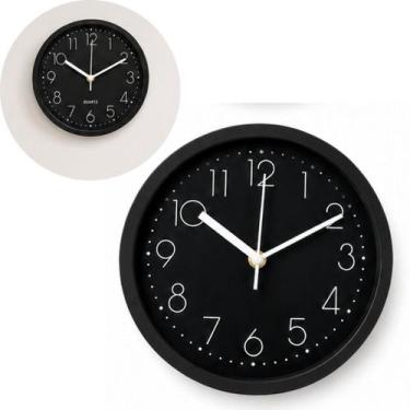 Imagem de Relógio de Parede 19,5cm Silencioso Quartz Minimalista Números Grandes