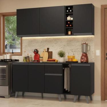 Imagem de Armário De Cozinha Compacta 180Cm Preto Nice Madesa 01 Preto