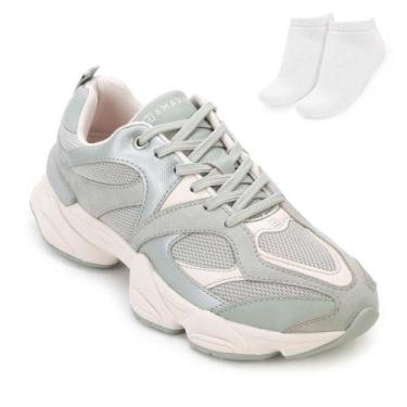 Imagem de Tênis Casual Ramarim e Meia RM25-25901, Verde, Bege, 36
