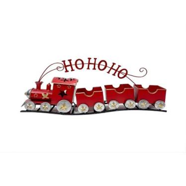 Imagem de Trem metal natalino vermelho 25cm grillo