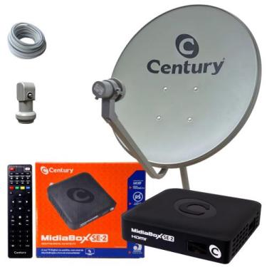 Imagem de Antena Parabólica Digital Century 60cm Banda Ku, Midiabox SE2 Kit Comp