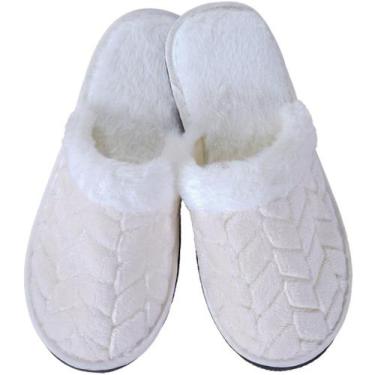 Imagem de Pantufa Chinelo Luxo Quentinho e Confortável - UseDue, Off white, 41/4