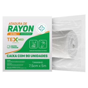 Imagem de Atadura Rayon Estéril Bandagem Texmed 7,5cmx5m Kit 90 Unid