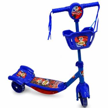 Imagem de Patinete Infantil Menina Rosa Menino Azul T-Rex Luz Som 50Kg - - 99 To