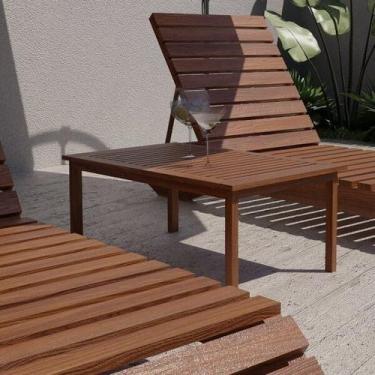 Imagem de Mesa Lateral para Jardim Madeira Maciça Taj Marrom - Cedro Rosa