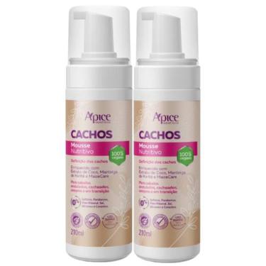 Imagem de Kit 2 Mousse Nutritivo Capilar Apice Cachos Vegano Cabelo Cacheado 210