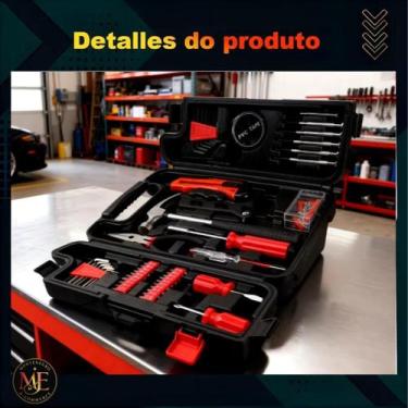 Imagem de Kit Ferramentas Completo 142 Peças Maleta Jogo Multiuso Chaves Martelo
