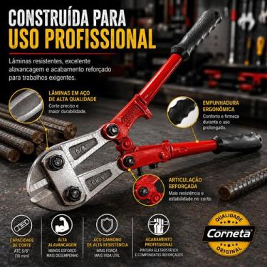 Imagem de Tesoura Corta Vergalhão Corneta 18 Pol 5418000 Profissional para Ferro