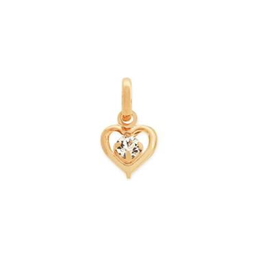 Imagem de Pingente coração com cristal Branco-540751-Rommanel Cor: Branco