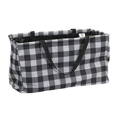 Imagem de Household Essentials Bolsa grande utilitária de lona com alças | Cesta de armazenamento dobrável para lavanderia, mantimentos, faculdade, praia, carro e mais | Forro resistente à água | 28 x 56 x 33