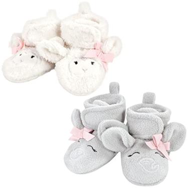 Imagem de Hudson Baby Unisex Baby Animal Fleece Booties 2-Pack, Gray Elephant Lamb, 18-24 Months