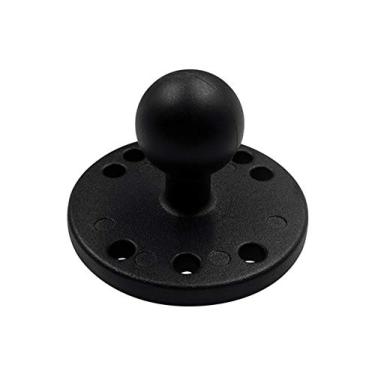 Imagem de Base de adaptador de bola de alumínio marinho de 2,5 cm com placa redonda AMPS para todos os braços de soquete padrão da indústria de 25 mm/tamanho B, compatível com RAM, Arkon, iBolt e mais (placa redonda de 6,3 cm)